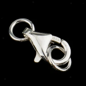 Silver Plated Ring Lobster Necklace Bracelet DIY Clasp Hook 925 15cm - Picture 1 of 4