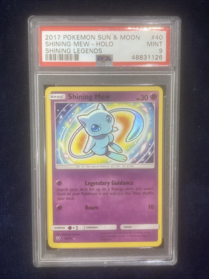 2017 POKEMON SUN & MOON SHINING LEGENDS #40 SHINING MEW-HOLO PSA 9 - Image 1 of 2