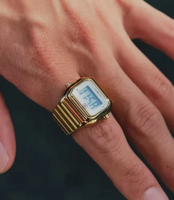 Timex x MM6 Maison Margiela T80 Ring Watch Gold Digital Unisex M/L CONFIRMED✅ - Bild 1 von 4