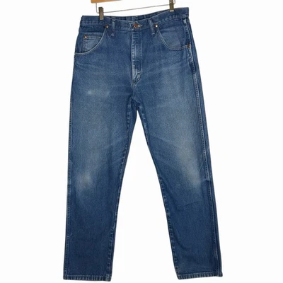 Jeans Rígidos Wrangler Para Hombres 36 Azul Denim Corte Vaquero Calce Relajado Western Recto Foto 1 de 4