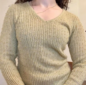 Suéter tejido vintage INC beige con cuentas para mujer mezcla mediana de lana mohair - Imagen 1 de 4