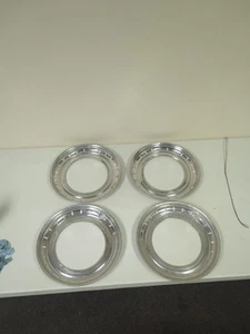 1957 1958 Oldsmobile Olds Kromweels 14"?15" Aluminum WHEEL TRIM RING SET 57 58 - Bild 1 von 23