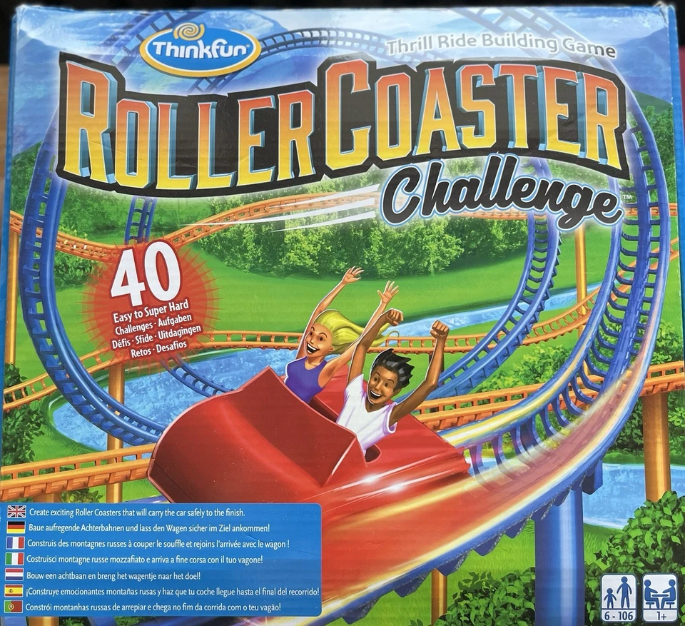 RollerCoaster Thinkfun Challenge Thrill Ride Building Game 40Aufgaben Achterbahn - Bild 1 von 3