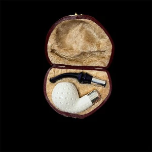 Lattice Golf Meerschaumpfeife 925 Silber Handarbeit Rauchen Tabakpfeife 9mm Filter - Bild 1 von 1