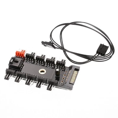 1 to 10 4PIN PWM Cooling Fans Speed Controller HUB SATA Power Socket Splitter - Image 1 of 4
