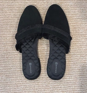 Birdies Nero Ani Frange Scamosciato Scivoli Mules Taglia 8 - Foto 1 di 8