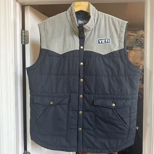 Rare! Howler Bros YETI Puffer Vest Sz Large Full Button Brothers Limited Edition - Picture 1 of 20