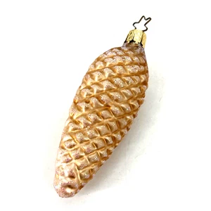 Adorno de Navidad vintage de vidrio de mercurio piña dorado mica azúcar 4,5" - Imagen 1 de 6