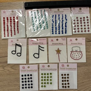 Queen & Co Selbstklebende Glitzer, Perlen & Strass Verzierungen 11 Stück - Bild 1 von 5