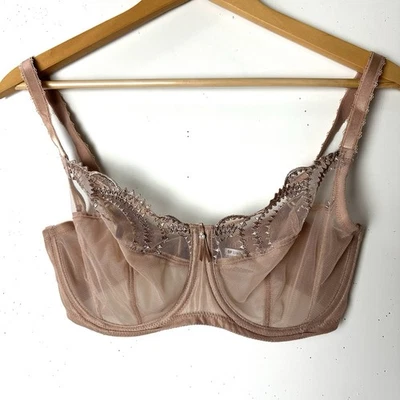 Sujetador Wacoal Evocative Edge 855304 con aros Robebuck desnudo transparente bordado 32DDD Foto 1 de 4