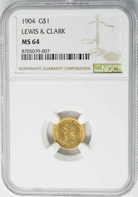 1904 $ Lewis & Clark Gold Dollar MS64 NGC 950088-10 - Image 1 of 4