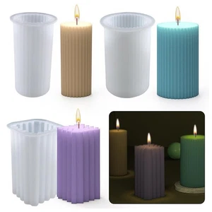 DIY Silicone Mould Cylinder Candle Mold 3D Art Wax Mold Candle Making Supplies - Picture 1 of 22