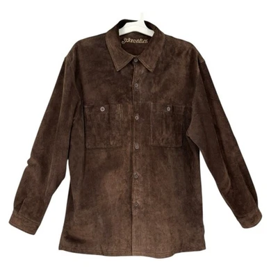 Vintage Suede Coat Shacket Mens St Johns Bay Mens Large Mordern Retro 70s Style - Image 1 of 4