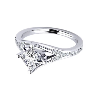 950 Platinum Wedding Ring IGI Certified Lab Created Diamond 1.20 Ct Princess Cut - Picture 1 of 11
