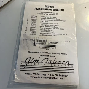 1970 Mustang decal Kit, Ford Scott Drake decal kit DK-30 - Bild 1 von 6