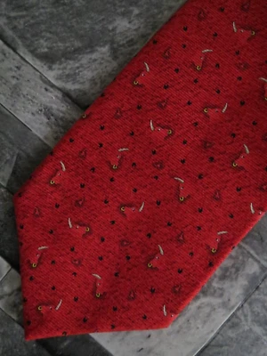 Corbata cuello BVLGARI Italia siete pliegues seda pura "RED BULL" Foto 1 de 4