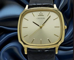 Seiko Credor 7771-8050 14KT/SS Square Champagne Gold Dial 32mm Quartz Men's - Picture 1 of 6