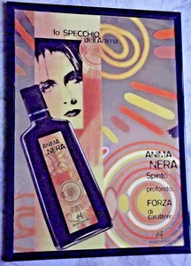 Vintage Spiegel Werbung Likör schwarze Seele Lakritze Marzadro Nogaredo74x53 - Bild 1 von 5