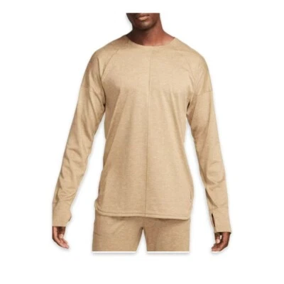 NWT NIKE YOGA DRI-FIT CREWLONG SLEEVE TOP FB7775-437 Men's Khaki XXL NWOT - Image 1 of 4