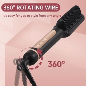 Negative Ionic Hair Straightener Brush w/ 9 Temp Setting LED Display ( Black ) - Picture 1 of 7