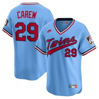 Minnesota Twins Rod Carew #29 Nike Blue 2025 Cooperstown MLB Limited Jersey - Image 1 of 3