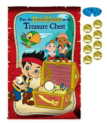 JAKE Neverland Pirates Birthday Party GAME supplies poster stickers blindfold - Image 1 of 2