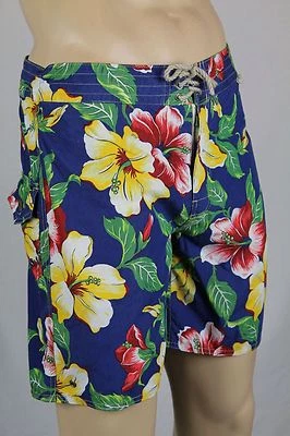 Ralph Lauren Blue Floral Swim Shorts Trunks Green Pony NWT - Image 1 of 2