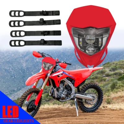 Para Honda CB CRF 450 Dirt Bike Faro LED Motocross Enduro Lámpara de Cabeza Luz Foto 1 de 4