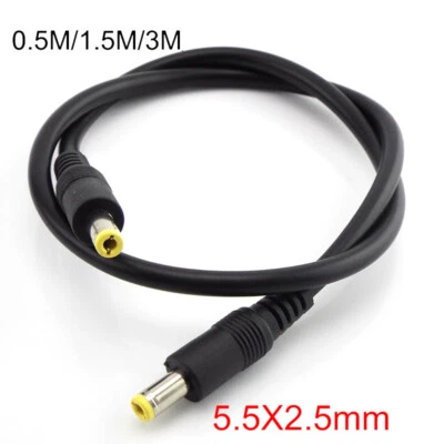 0.5/3M 12V DC male to male Power cable connector Adapter Extension Cable wire - Image 1 of 4