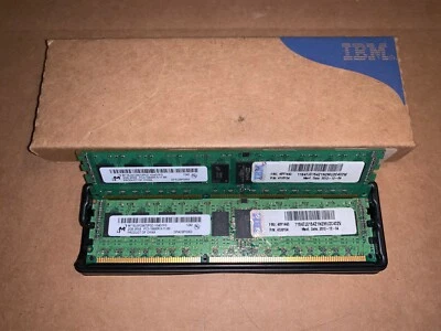 NEW IBM MICRON 4GB (2X2GB) KIT 2RX8 PC3-10600R 240 PIN DIMM 49Y1443 47J0154  - Image 1 of 2