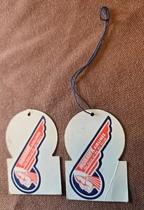 2 Mohawk Airlines Papieretiketten Gepäckanhänger siehe Fotos VINTAGE - Bild 1 von 8
