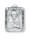 Mrt Sterling Silver Square St. Patrick Saint Medal W 24" Chain Irish Gift 1 1/8"