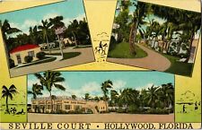 Seville Court Motel Tourist Trailer Park , Hollywood FL Vintage Postcard E40