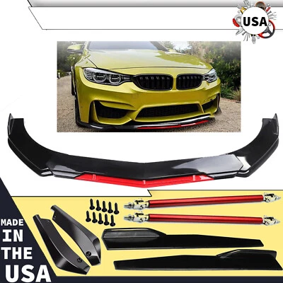 For BMW 3 4 5 series Front Bumper Lip Splitter Spoiler Body Kit Side-Skirt - Image 1 of 4