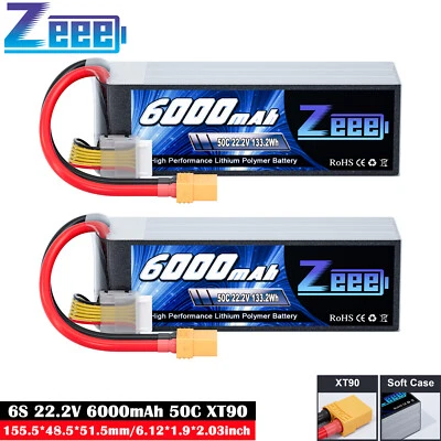 2X Zeee 22,2V 6S Lipo Akku Batterie 50C 6000mAh XT90 für RC Auto Truck Flugzeug - Bild 1 von 4