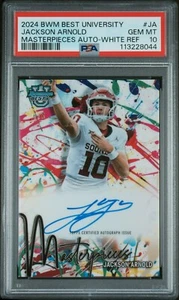 JACKSON ARNOLD 2024 BOWMAN Best Masterpieces AUTO white /5 SSP PSA 10 pop 1 - Picture 1 of 2