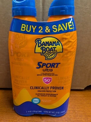 Spray protector solar Banana Boat Sport Ultra 50 SPF - 2 latas (6 oz cada una) caducidad 08/2026 Foto 1 de 2