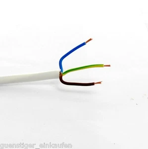 3x0,75 qmm PVC Stromkabel Meterware Anschlußkabel H05VVF 3G0,75 Weiß - Bild 1 von 1