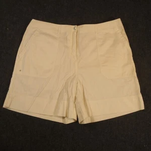 LRL Lauren Ralph Lauren Shorts Womens 20W Plus Size Chino White Cotton Pockets - Picture 1 of 12