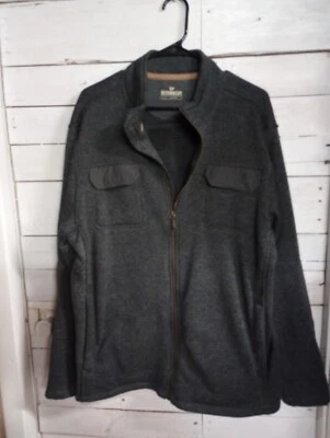 OUTDOOR LIFE Men's Size Large Gray Heavyweight Full Zip Side Pockets Hiking  - Image 1 of 4