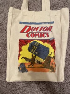Comic Doctor No 1. Doctor Who / Superman Mash Up Tote Bag. David Tennant. Tenth - Picture 1 of 5
