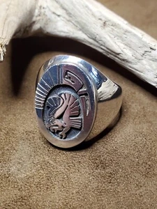 Navajo CALVIN PETERSON size 12 Eagle Ring - Picture 1 of 8