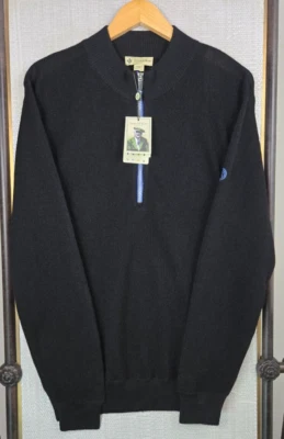 Suéter masculino Donald Ross x SUNSET RIDGE US$ 225 100% lã alpaca 1/2 zíper tamanho médio - Imagem 1 de 4