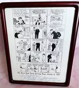 CHESTER GOULD-DICK TRACY-CARTOONIST-SIGNIERTER ERSTER DICK TRACY SONNTAG COMIC-1931 - Bild 1 von 4