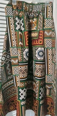 Юбка с африканским принтом, эластичная талия с шарфом, двусторонние накладки один размер подходит большинству - Изображение 1 из 4