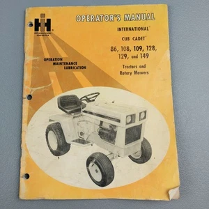 International Cub Cadet Tractor Model 86 108 109 128 129 149 Operators Manual - Picture 1 of 14