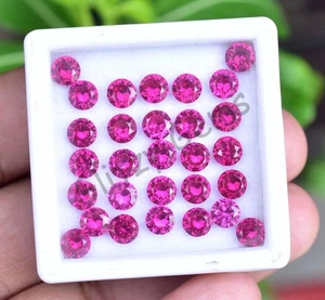 Flawless 29 Pcs Natural Red Ruby Round 4.70 mm Certified Loose Gemstones - Picture 1 of 7
