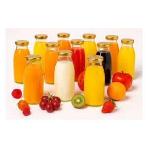 leere Glasflaschen Vita 250ml Schraubverschluss Gold To38 Milch-Saft-Flaschen - Bild 1 von 3