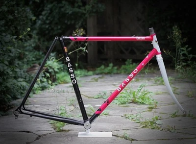 Basso Fior di Loto Columbus SLX Frame / 53 cm / white magenta black / 1990s - Bild 1 von 4