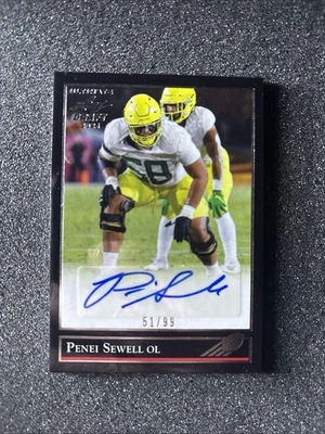 2021 Leaf Ultimate Draft Blue Spectrum #BG PS1 Penei Sewell Auto /99 - Image 1 of 3